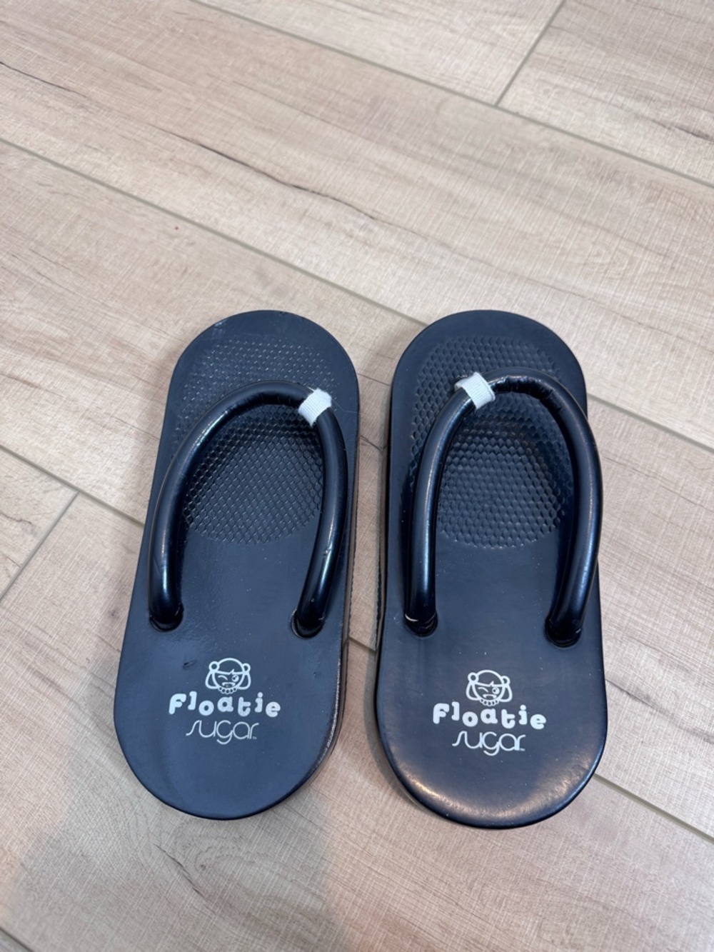 VTG Floatie Sugar Shoes Black Floating Flip Flops 90s Y2K Womens 7 Retro Techno